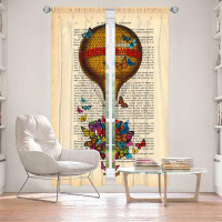 East Urban Home Lined Window Curtains 2-panel Set for Window by Madame Memento - Balloon Butterflies