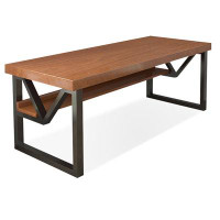 17 Stories 62.99" Brown Rectangular Solid wood desk
