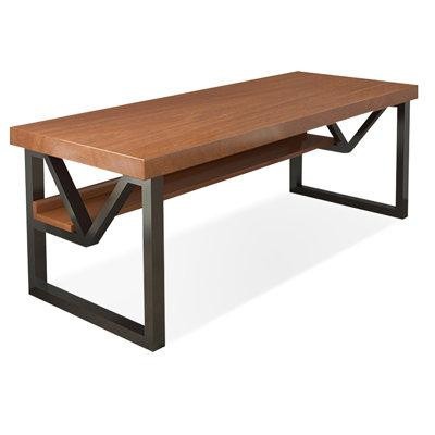 17 Stories 62.99" Brown Rectangular Solid wood desk in Desks