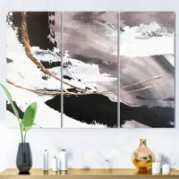Made in Canada - Three Posts Glam Painted Arcs II - 3 Piece Wrapped Canvas Painting Print