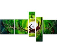 Made in Canada - Design Art Modern Abstract 5 Piece Painting on Canvas Set