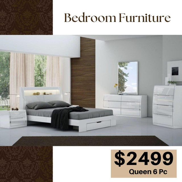 Modern LED Bedroom Set on Sale !! Huge Sale on Furniture !! in Beds & Mattresses in Kingston Area - Image 4