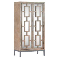 Tommy Hilfiger Grande armoire de rangement décorative avec portes à miroir Tommy Hilfiger Hayworth