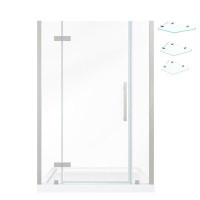 Ove Decors Endless Tampa 54.02" W x 32.01" D x 72.01" H Frameless Rectangle Shower Kit with Fixed Panel and Base Include