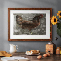 August Grove Red Hen Framed On Paper Print