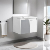 Hokku Designs Magdelyn 27.84'' Single Bathroom Vanity with Ceramic Top