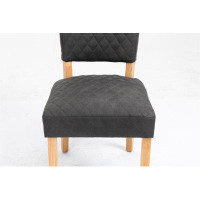 Mercer41 Upholstered Diamond Stitching Leathaire Dining Chair With Solid Wood Legs