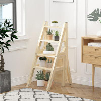 Harriet Bee Solid Wood Step Folding Ladder Chair