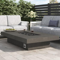 Greyleigh™ Geneva 72" Rectangle Concrete Propane Fire Pit Table by Jensen Co.