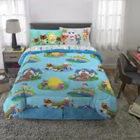 Animal Crossing New Horizons 4 Pcs Twin Sheet Set with Reversible Comforter Pillowcase - Kids Mattress Pattern sheets