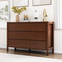 Latitude Run® Modern Wood 6-Drawer Dresser Storage Cabinet
