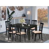 Charlton Home Sorrentino 7 - Piece Butterfly Leaf Rubberwood Solid Wood Dining Set