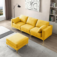 Mercer41 Living Room Furniture Modern Leisure L Shape Couch Fabric