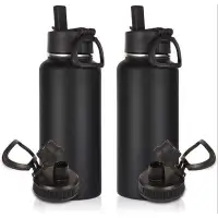 Orchids Aquae Insulated Water Bottles Bulk With Straw Lid & Spout Lid,Stainless Steel Sports Water Bottle,Double Wall Va
