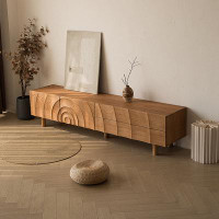 LORENZO Nordic Style Living Room TV Cabinet Locker Solid Wood 78.74'' W Storage Credenza