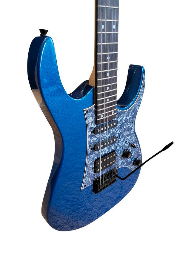 Demo Video! HSS Strat 24 Frets Full size for Beginners or Intermediate players Blue in Guitars - Image 2