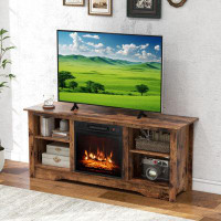 Latitude Run® TV Stand For Up To 65" Flat Screen Tvs With Adjustable Shelves For 18" Electric Fireplace (Not Included)