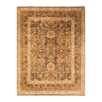 The Twillery Co. Hayner One-of-a-Kind Hand-Knotted New Age 8'1" x 10'4" Rectangle Wool Area Rug in Brown/Beige/Green