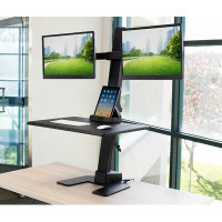 Mount-it Mount-It! Height Adjustable Electric Standing Desk Converter, Sit Stand Desk with Dual Monitor Mount