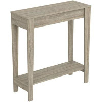 Winston Porter Entryway Console Sofa Couch Table/Accent Wall Table-31 Long/Dark Taupe with 1 Shelf