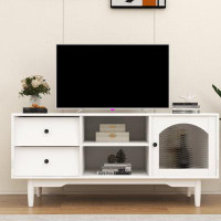 Ebern Designs Living Room Tv Stand With Drawers And Open Shelves