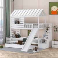Harper Orchard Lithopolis Twin over Twin Solid Wood Standard Bunk Bed with Trundle by Harper Orchard