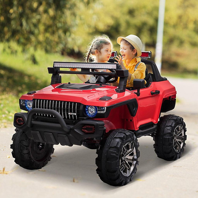 12V RIDE ON POLICE CAR 2 SEATER FOR 3 - 8 YEARS OLD KIDS W/ PARENTAL REMOTE CONTROL LED LIGHTS MP3 in Toys & Games - Image 4