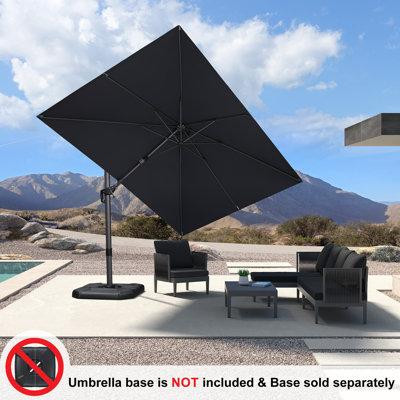 Arlmont & Co. 360° Rotation 11' Square Cantilever UmbrellaWithout Base in Patio & Garden Furniture