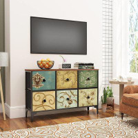 Winston Porter 6 Drawer Dresser For Bedroom, TV Stands With Chest Drawers, Wide Fabric Storage Drawer Unit For Living Ro