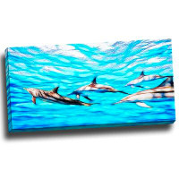 Design Art Family of Dolphins Graphic Art on Wrapped Canvas