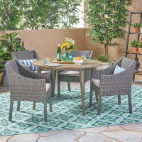 Winston Porter Gustel Outdoor 5 Piece Dining Set with Cushions