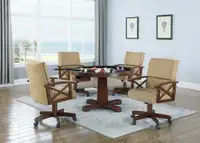 Take a look at this 5 Piece Poker/3-1 Game Table with 4 Tabacco/Tan Chairs ( Tabacco )