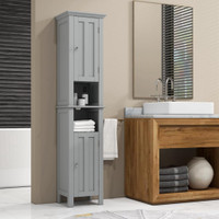 Bathroom Cabinet 13.8"W x 11.8"D x 62.4"H Grey