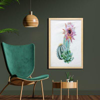 East Urban Home Ambesonne Cactus Wall Art With Frame, Cactus Spikes Flower In Hot Mexican Desert Sand Botanical Natural