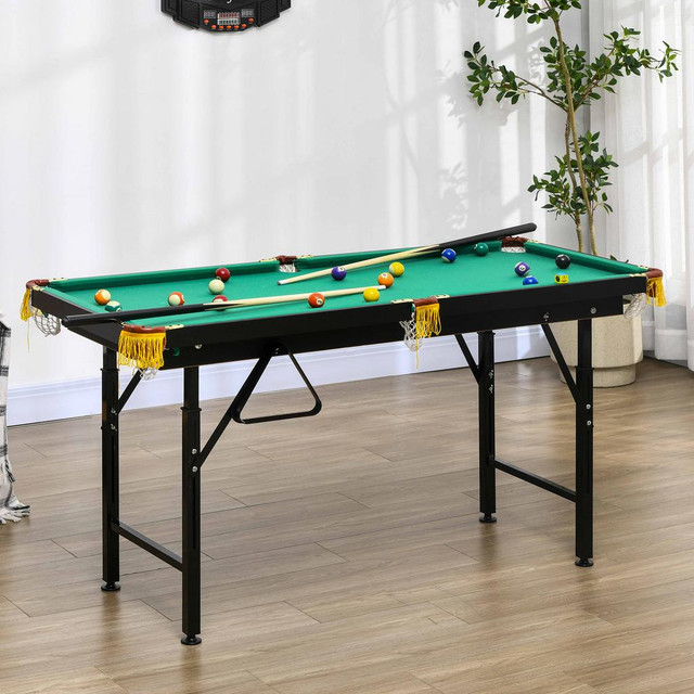 Pool Table 55.1" x 23.6" x 29.5" Green in Exercise Equipment