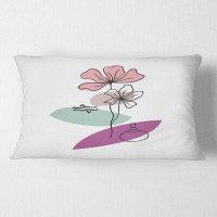 East Urban Home Elementary Shapes With Abstract Flowers Plants IV Abstract Lumbar Pillow