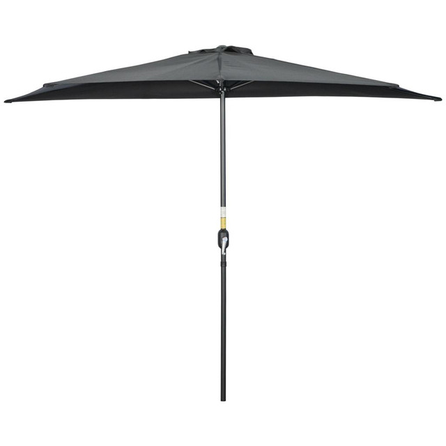 Half Patio Umbrella 115.4" L x 59.1" W x 98" H Black in Patio & Garden Furniture - Image 2