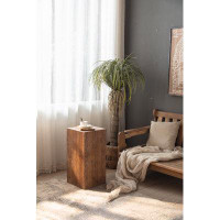 Millwood Pines Square Natural Wood Side Table