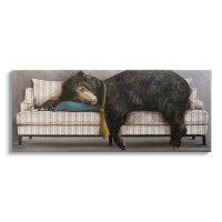 Stupell Industries Exhausted Papa Bear Sleeping Business Tie Modern Couch XL Stretched Canvas Wall Art By Kamdon Kreatio