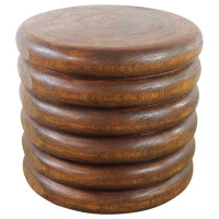 Millwood Pines Solid Wood Drum End Table