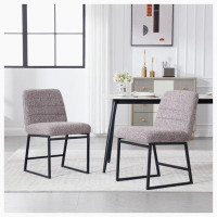 Latitude Run® Upholstered Leather Dining Chairs  With Metal Legs, Mid Century Modern Leisure Chairs For Kitchen Living R