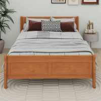 Alcott Hill Queen Size Wood Platform Bed With Headboard And Wooden Slat Support
