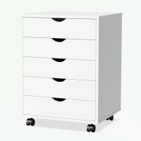 Inbox Zero Filing Chest with 5 Drawers and Wheels