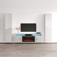 Brayden Studio Brezhane Entertainment Center for TVs up to 75" with Electric Fireplace Included