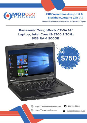 Panasonic ToughBook CF-54 14-Inch Laptop OFF Lease FOR SALE!!! Intel Core i5-5300 2.3GHz 8GB RAM 500GB Canada Preview