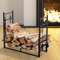 Free Fast  shipping !  Firewood Log Rack with 4 Tools 33