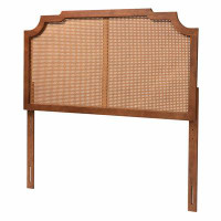 Bay Isle Home™ Aagot Studio Fortuna Classic And Traditional Ash Walnut Finished Wood Queen Size Headboard With Rattan