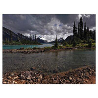 Design Art 'Dark Sky over Crystal Clear Lake' Wrapped Canvas Photograph on Canvas