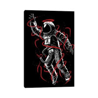East Urban Home Astronaut Red Lines by Alberto Perez - Gallery-Wrapped Canvas Giclée