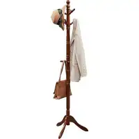 Red Barrel Studio Red Barrel Studio® Solid Wood Coat Rack And Stand, Free Standing Hall Coat Tree With 10 Hooks For Hats